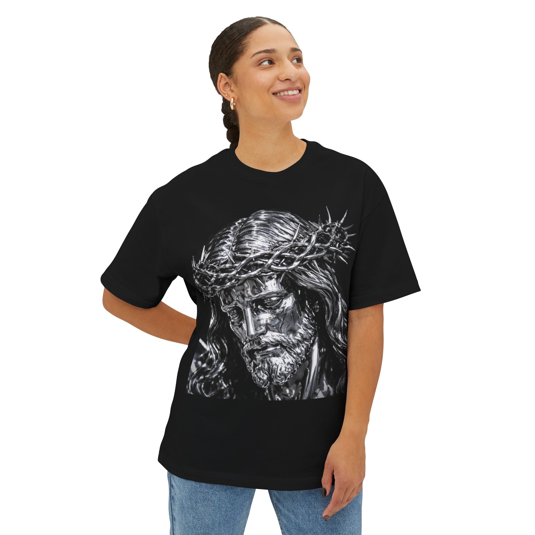 God Over Everything Tee — Jesus Portrait Christian Graphic T-Shirt