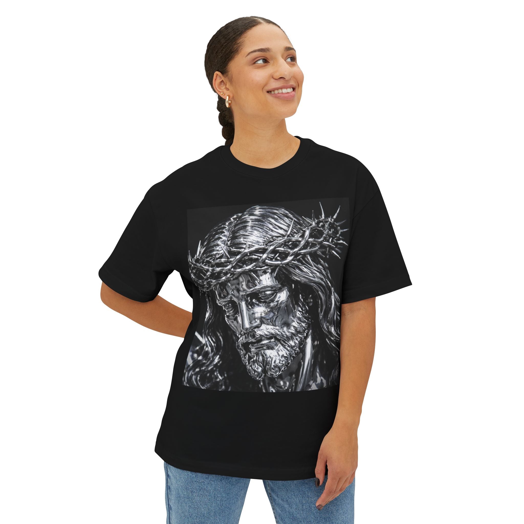 God Over Everything Tee — Jesus Portrait Christian Graphic T-Shirt